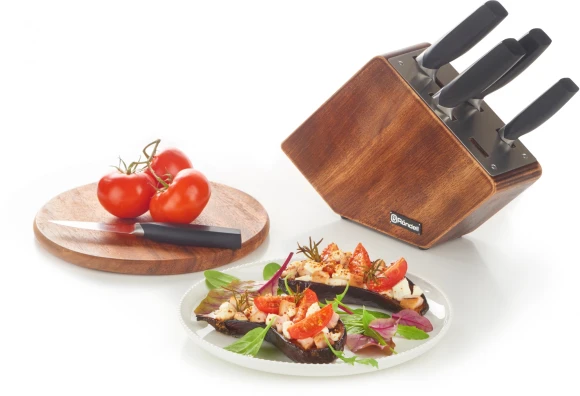 Набор ножей кухон. Rondell Lincor RD-482 компл.:6предм. с подставкой коричневый подар.коробка Набор ножей кухон. Rondell Lincor RD-482 компл.:6предм. с подставкой коричневый подар.коробка