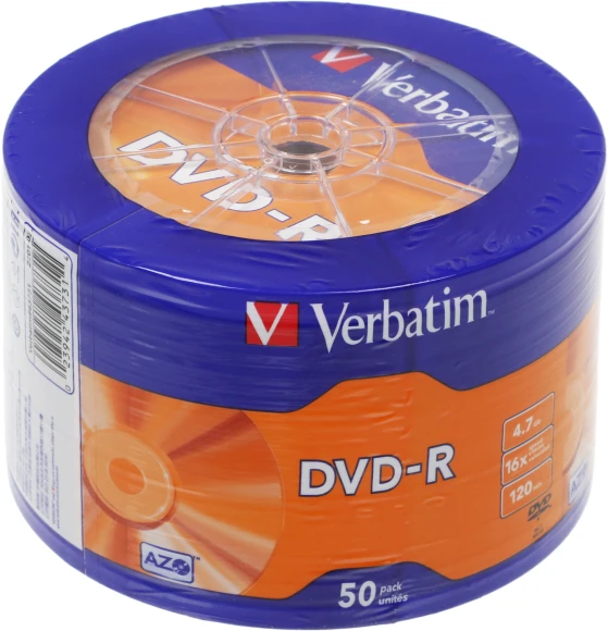 Диск DVD-R Verbatim 4.7Gb 16x wagon wheel (50шт) (43731) Диск DVD-R Verbatim 4.7Gb 16x wagon wheel (50шт) (43731)