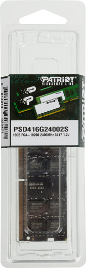 Память DDR4 16Gb 2400MHz Patriot PSD416G24002S RTL PC4-19200 CL17 SO-DIMM 260-pin 1.2В dual rank Ret