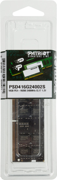 Память DDR4 16Gb 2400MHz Patriot PSD416G24002S RTL PC4-19200 CL17 SO-DIMM 260-pin 1.2В dual rank Ret
