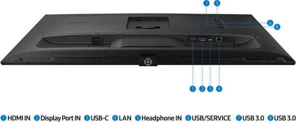 Монитор Samsung 32" ViewFinity S8 S32B800PXI черный IPS LED 5ms 16:9 HDMI полуматовая HAS Piv 350cd 178гр/178гр 3840x2160 60Hz DP 4K USB 5.2кг