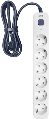 Сетевой фильтр Powercom SP-06W 5,0М 5.0м (6 розеток) белый/серый (коробка)