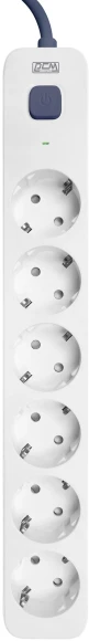 Сетевой фильтр Powercom SP-06W 5,0М 5.0м (6 розеток) белый/серый (коробка)