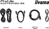 Монитор Iiyama 27" ProLite XU2793HSU-B6 черный IPS LED 1ms 16:9 HDMI M/M матовая 250cd 178гр/178гр 1920x1080 100Hz DP FHD USB 3.8кг