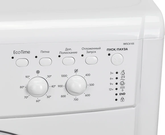 Стиральная машина Indesit EcoTime IWSC 6105 класс: A загр.фронтальная макс.:6кг белый Стиральная машина Indesit EcoTime IWSC 6105 класс: A загр.фронтальная макс.:6кг белый