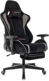 Кресло игровое Zombie Drift/F серый/черный крестов. пластик подст.для ног