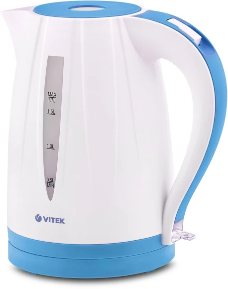 Чайник электрический Vitek VT-7031 1.7л. 2200Вт белый/голубой корпус: пластик (7031-VT)