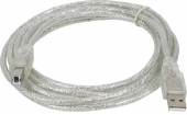 Кабель Ningbo USB A(m) USB B(m) 3м прозрачный Кабель Ningbo USB A(m) USB B(m) 3м прозрачный