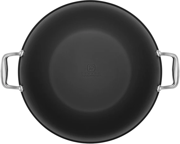 Сковорода ВОК (WOK) Rondell Elements RDA-114 круглая 32см покрытие: TriTitan ручка несъемная (с крышкой) черный