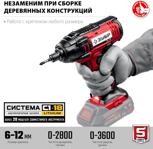 Винтоверт Зубр ГВЛ-255 аккум. патрон:квад.1/4" Винтоверт Зубр ГВЛ-255 аккум. патрон:квад.1/4"