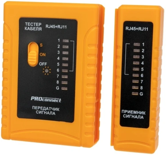 Тестер кабельный PROconnect 12-1006-4 оранжевый Тестер кабельный PROconnect 12-1006-4 оранжевый