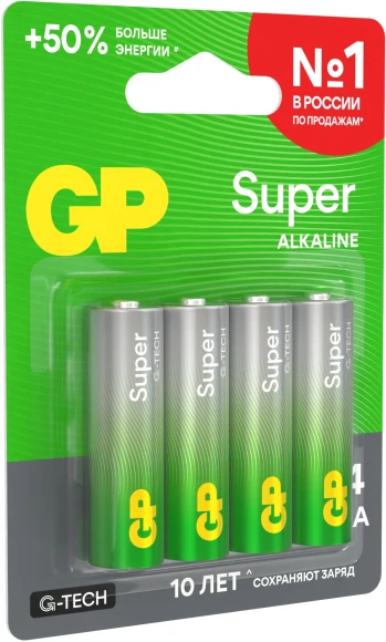 Батарея GP Super 15AA21-2CRSBC4 AA (4шт) блистер Батарея GP Super 15AA21-2CRSBC4 AA (4шт) блистер