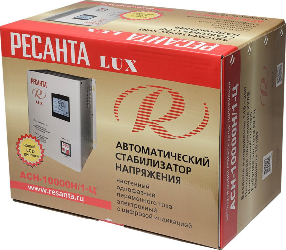 Стабилизатор напряжения Ресанта АСН-10000Н/1-Ц однофазный серый (63/6/18)