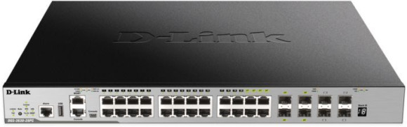 Коммутатор D-Link DGS-3630-28PC/A2ASI (L3) 20x1Гбит/с 4xКомбо(1000BASE-T/SFP) 4SFP+ 24PoE 370W управляемый