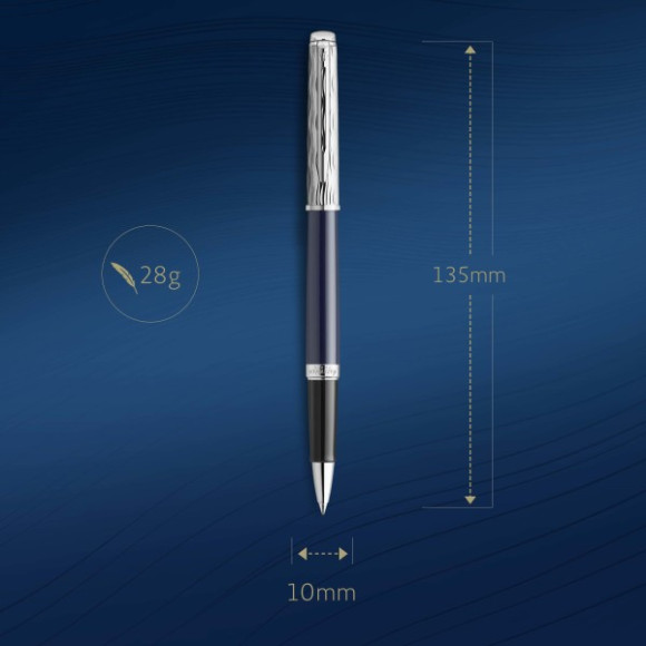Ручка роллер Waterman Hemisphere L`Essence du Bleu (2166469) LaqBlue CT F черн. черн. подар.кор.