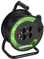 Удлинитель силовой IEK УК20 (WKP10-10-04-20-G) 3x1.0кв.мм 4розет. 20м ПВС 10A катушка черный