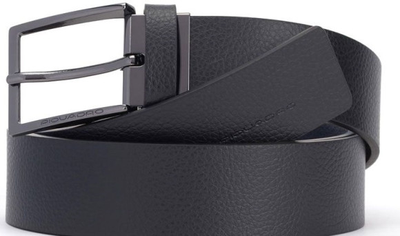 Ремень мужской Piquadro Modus Special CU5928MOS/NBLU 125х3.5см черный/синий натур.кожа