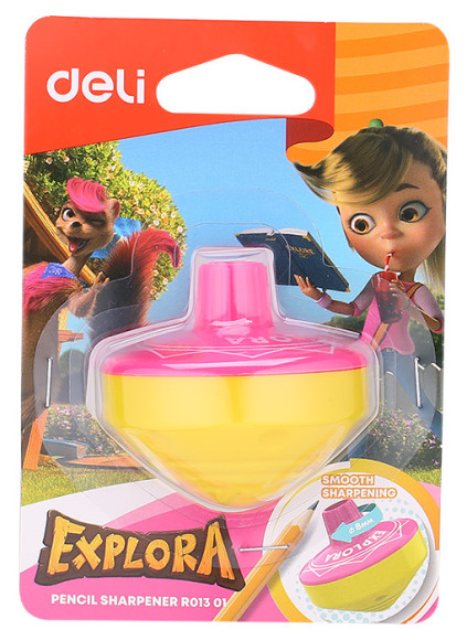 Точилка для карандашей ручная Deli Gyro ER01301 Explora 1 отверстие пластик ассорти блистер Точилка для карандашей ручная Deli Gyro ER01301 Explora 1 отверстие пластик ассорти блистер