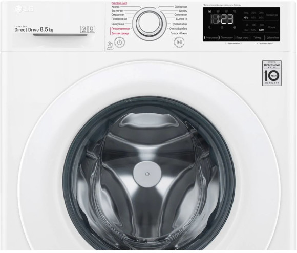 Стиральная машина LG F2V3GS3W класс: A загр.фронтальная макс.:8.5кг белый инвертор