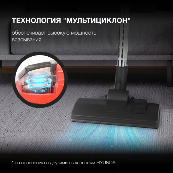 Пылесос Hyundai HYV-C3075 2000Вт красный/черный