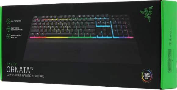 Клавиатура Razer Ornata V3 механическая черный USB Multimedia for gamer LED (подставка для запястий) (RZ03-04460800-R3R1)