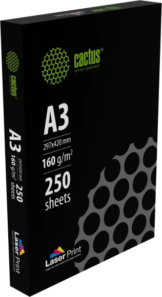 Бумага Cactus CS-LPA3160250 A3 марка A/160г/м2/250л./белый CIE170% для лазерной печати