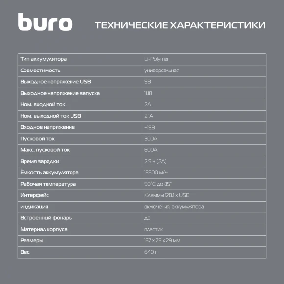 Пуско-зарядное устройство Buro SJ-K40