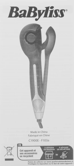 Щипцы Babyliss C1900E 25Вт розовый/черный макс.темп.:230С покрытие:керамическое