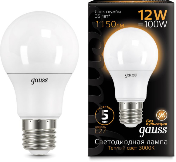 Лампа светодиодная Gauss Elementary 6Вт цок.:E14 шар 220B 4100K св.свеч.бел.нейт. (упак.:10шт) (53126)