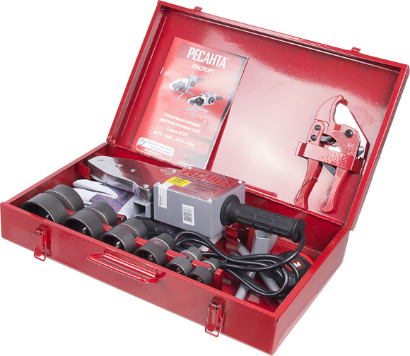 Сварочный аппарат для пластиковых труб Ресанта АСПТ-2000 2кВт парн.насад. (кейс в компл.) Сварочный аппарат для пластиковых труб Ресанта АСПТ-2000 2кВт парн.насад. (кейс в компл.)