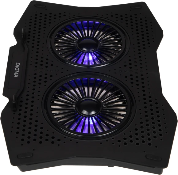 Подставка для ноутбука Digma D-NCP180-2x110 18" 410x280x34мм 20дБ 2xUSB 2x 110ммFAN 700г пластик ABS черный