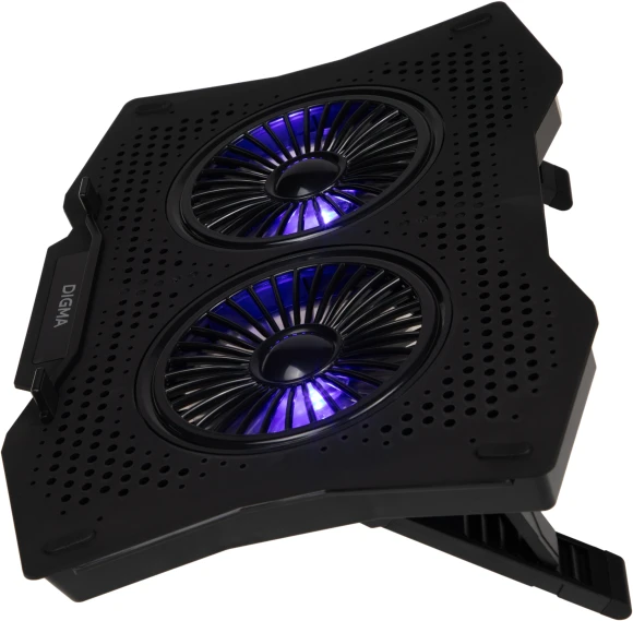 Подставка для ноутбука Digma D-NCP180-2x110 18" 410x280x34мм 20дБ 2xUSB 2x 110ммFAN 700г пластик ABS черный