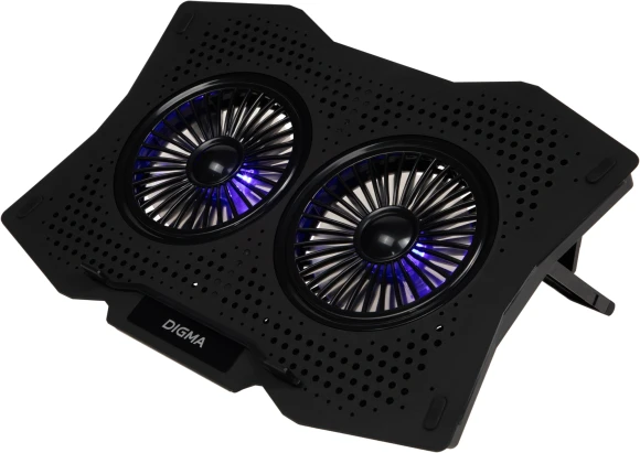 Подставка для ноутбука Digma D-NCP180-2x110 18" 410x280x34мм 20дБ 2xUSB 2x 110ммFAN 700г пластик ABS черный