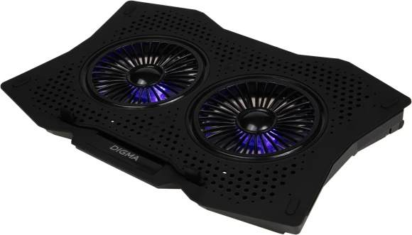 Подставка для ноутбука Digma D-NCP180-2x110 18" 410x280x34мм 20дБ 2xUSB 2x 110ммFAN 700г пластик ABS черный