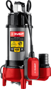 Насос фекальный Зубр Мастер НПФ-450-Р 450Вт 7980л/час центробежный (в компл.:режущий механизм)