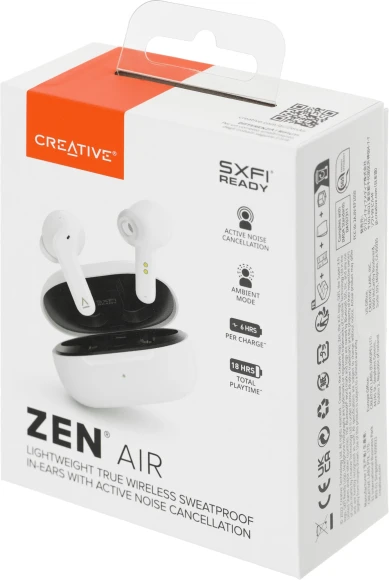 Гарнитура внутриканальные Creative Zen Air белый беспроводные bluetooth в ушной раковине (51EF1050AA000) Гарнитура внутриканальные Creative Zen Air белый беспроводные bluetooth в ушной раковине (51EF1050AA000)