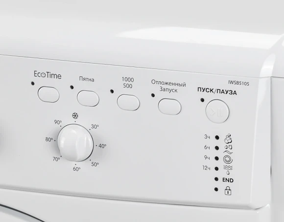 Стиральная машина Indesit EcoTime IWSB 5105 класс: A загр.фронтальная макс.:5кг белый Стиральная машина Indesit EcoTime IWSB 5105 класс: A загр.фронтальная макс.:5кг белый