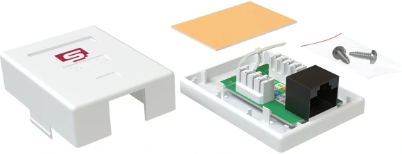 Розетка Sysmatrix SB 25EU.WH комп.RJ45 2 кат.5E UTP бел.