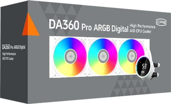 Система водяного охлаждения PcCooler DA360 Pro Digital ARGB Soc-AM5/AM4/1200/1700/1851 белый 4-pin 33.7dB Al LCD 300W Ret (DA360PRO-WHAWXL-GL)