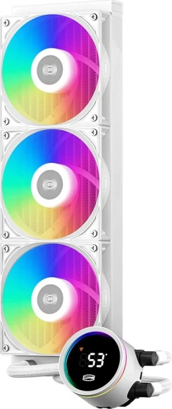 Система водяного охлаждения PcCooler DA360 Pro Digital ARGB Soc-AM5/AM4/1200/1700/1851 белый 4-pin 33.7dB Al LCD 300W Ret (DA360PRO-WHAWXL-GL)