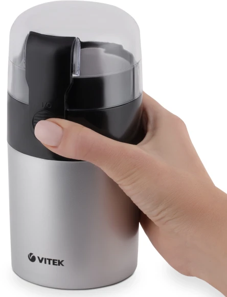 Кофемолка Vitek VT-1540 120Вт сист.помол.:ротац.нож вместим.:40гр серебристый Кофемолка Vitek VT-1540 120Вт сист.помол.:ротац.нож вместим.:40гр серебристый