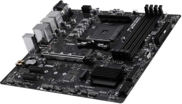 Материнская плата MSI PRO B550M-P Soc-AM4 AMD B550 4xDDR4 mATX AC`97 8ch(7.1) GbLAN RAID+VGA+HDMI+DP