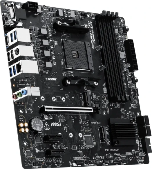 Материнская плата MSI PRO B550M-P Soc-AM4 AMD B550 4xDDR4 mATX AC`97 8ch(7.1) GbLAN RAID+VGA+HDMI+DP