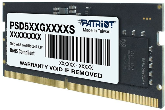 Память DDR5 16GB 4800MHz Patriot PSD516G480081S RTL PC5-38400 CL40 SO-DIMM 262-pin 1.1В dual rank Ret Память DDR5 16GB 4800MHz Patriot PSD516G480081S RTL PC5-38400 CL40 SO-DIMM 262-pin 1.1В dual rank Ret