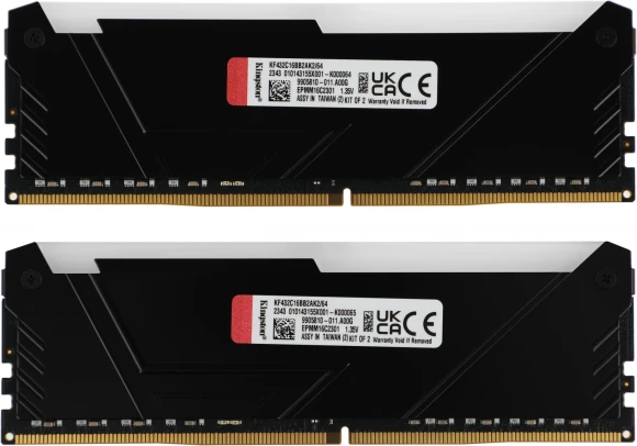 Память DDR4 2x32GB 3200MHz Kingston KF432C16BB2AK2/64 Fury Beast RGB RTL Gaming PC4-25600 CL16 DIMM 288-pin 1.35В dual rank с радиатором Ret Память DDR4 2x32GB 3200MHz Kingston KF432C16BB2AK2/64 Fury Beast RGB RTL Gaming PC4-25600 CL16 DIMM 288-pin 1.35В dual rank с радиатором Ret
