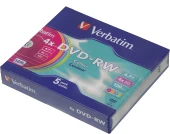Диск DVD-RW Verbatim 4.7Gb 4x Slim case (5шт) Color (43563) Диск DVD-RW Verbatim 4.7Gb 4x Slim case (5шт) Color (43563)