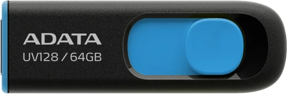 Флеш Диск A-Data 64Gb DashDrive UV128 AUV128-64G-RBE USB3.0 черный/синий