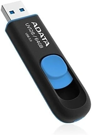 Флеш Диск A-Data 64Gb DashDrive UV128 AUV128-64G-RBE USB3.0 черный/синий