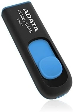 Флеш Диск A-Data 64Gb DashDrive UV128 AUV128-64G-RBE USB3.0 черный/синий