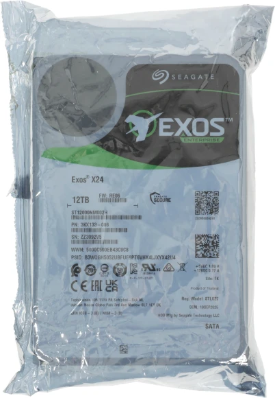 Жесткий диск Seagate SATA-III 12TB ST12000NM002H Server Exos X24 4KN (7200rpm) 512Mb 3.5" Жесткий диск Seagate SATA-III 12TB ST12000NM002H Server Exos X24 4KN (7200rpm) 512Mb 3.5"